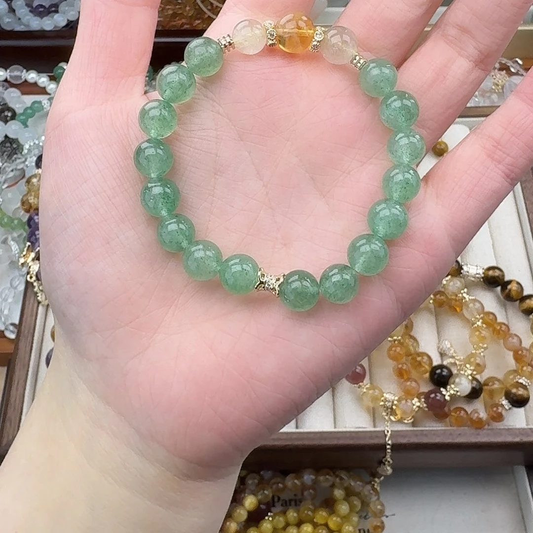 烟晶手链银S925镶嵌好