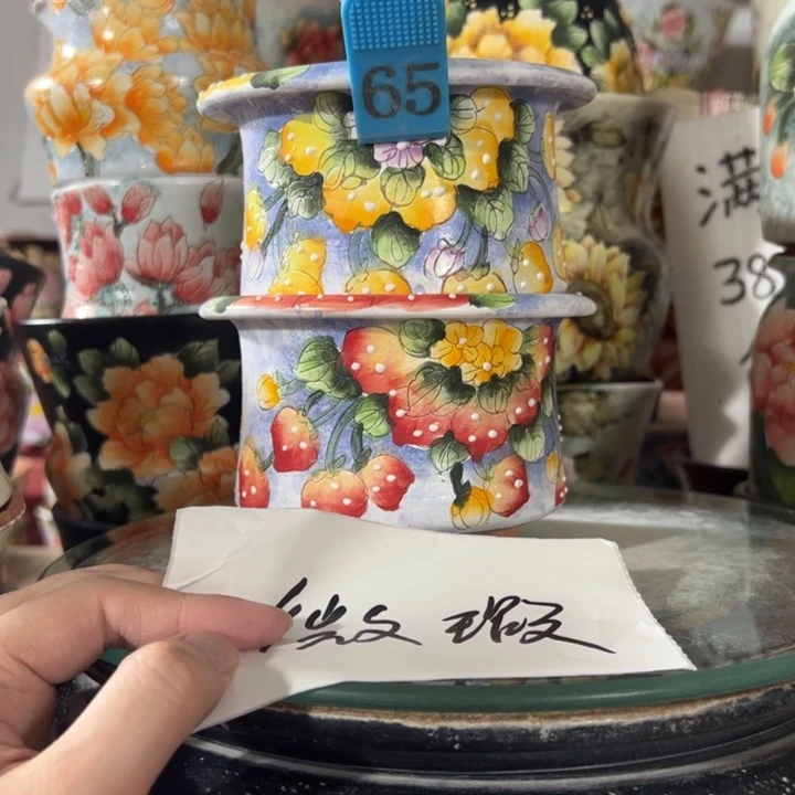 景德镇手绘花盆满38包邮偏远地区除外