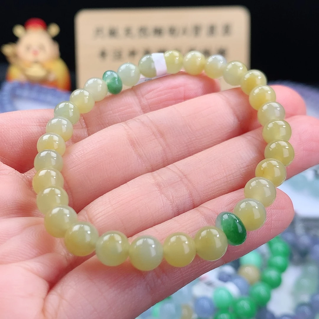 翡翠手链未镶嵌卡6.5mm