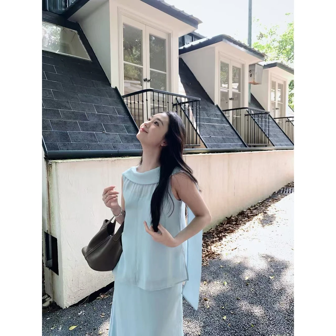 LaceyDitto2025 7/19【高智蔚澜】雪松青流光纱奢感飘带套装