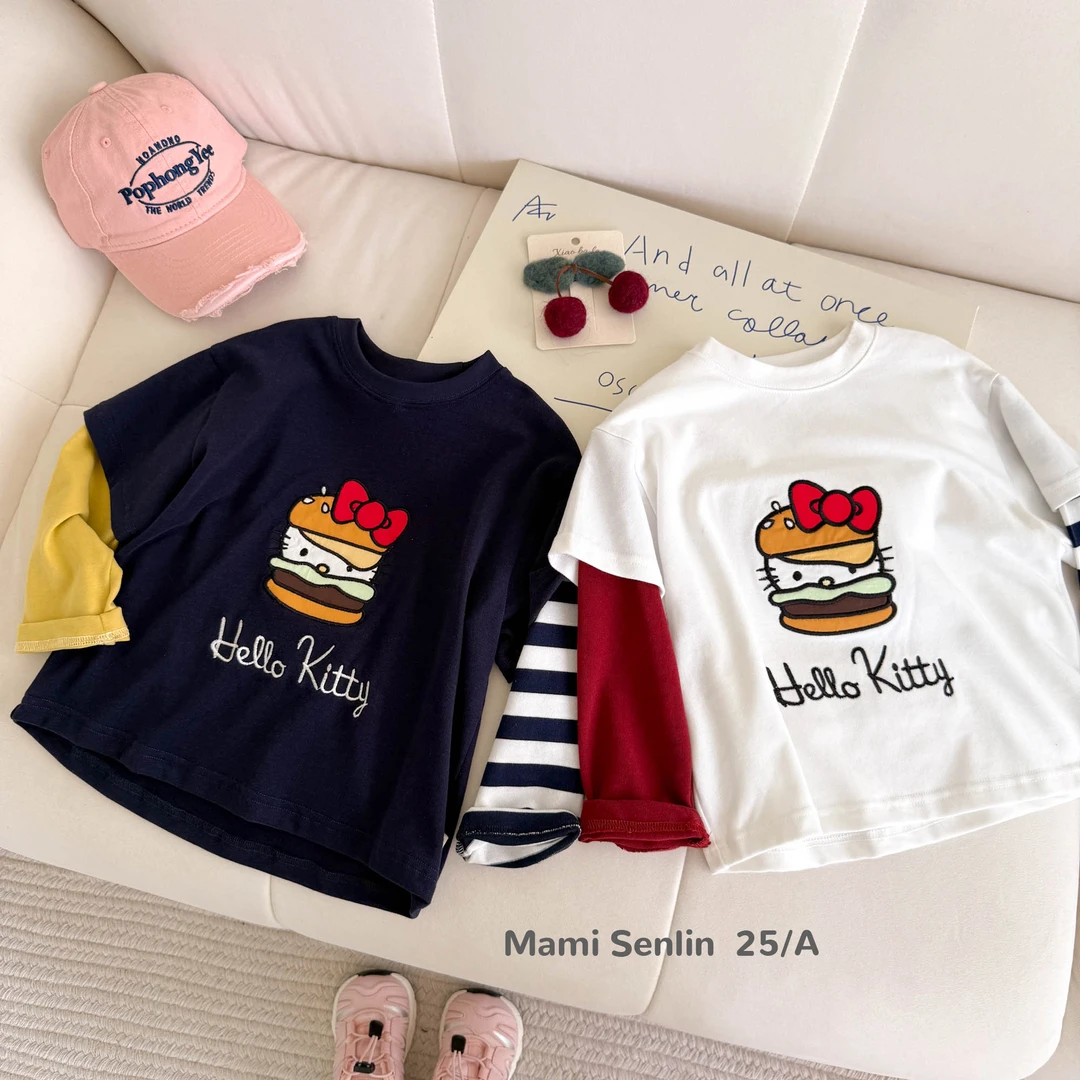 【现货】妈咪森林童装2025年女童秋装假两件T恤 253-MMSL-253031