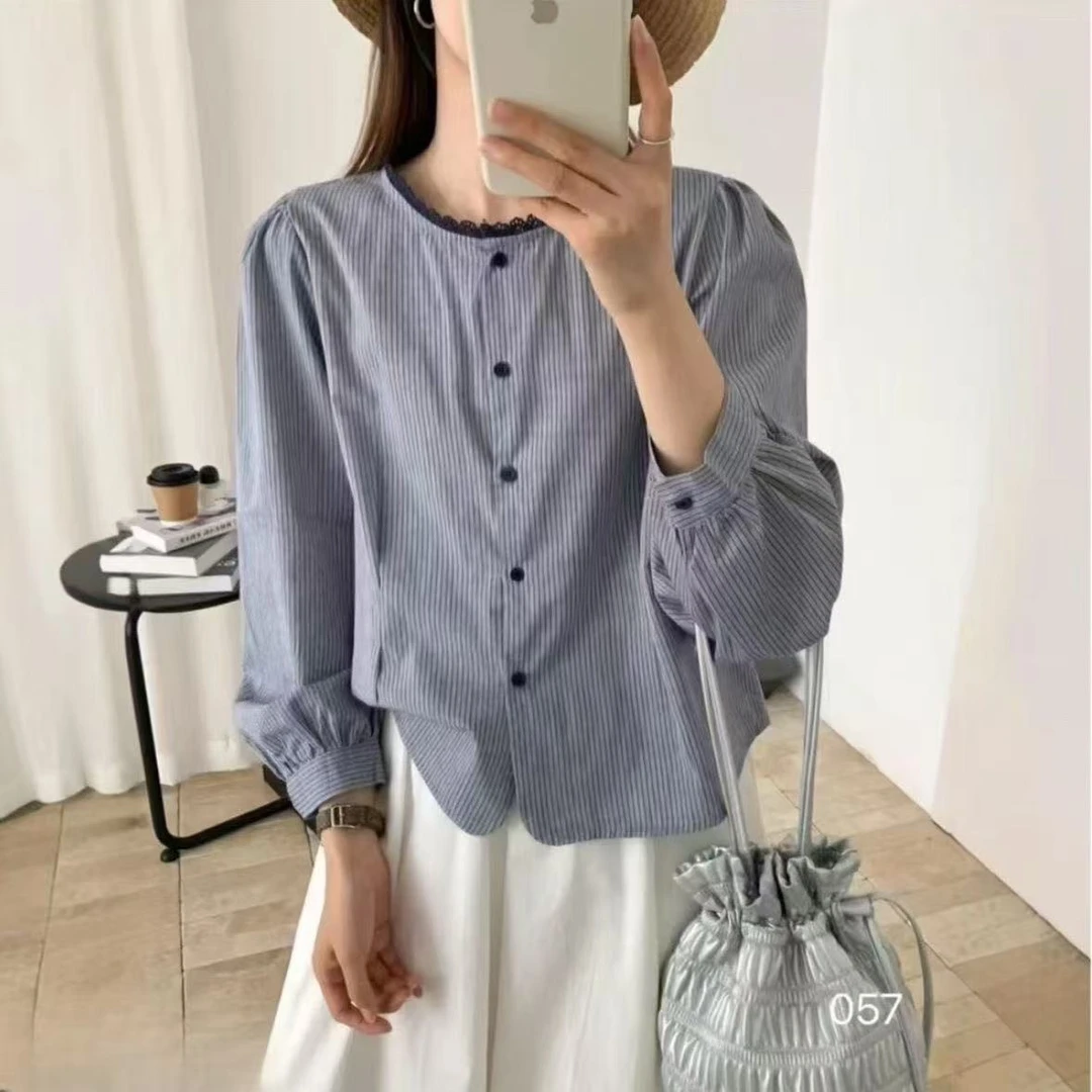 2025秋季新款气质百搭独特设计感休闲时尚复古文艺长袖衬衫上衣女