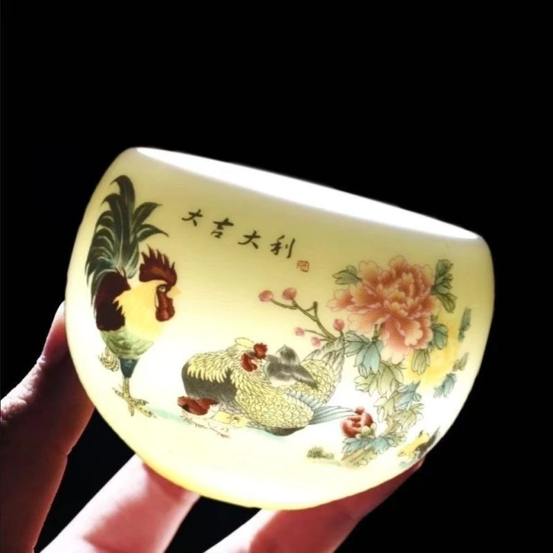 《大吉大利》白瓷彩绘龙蛋杯/容量100毫升