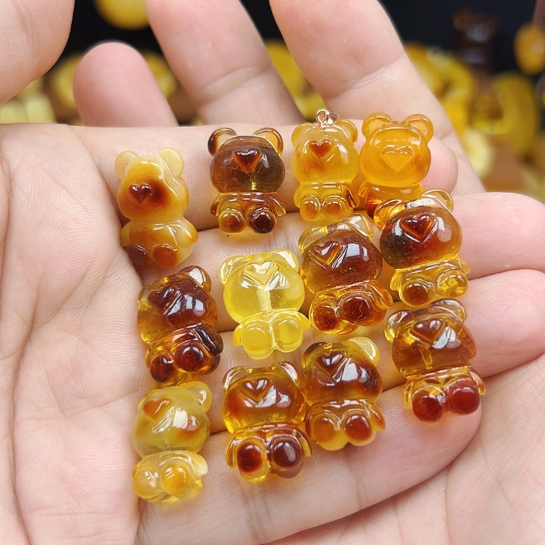 蜜蜡未镶嵌珠宝奇石蜜蜡小熊，福利