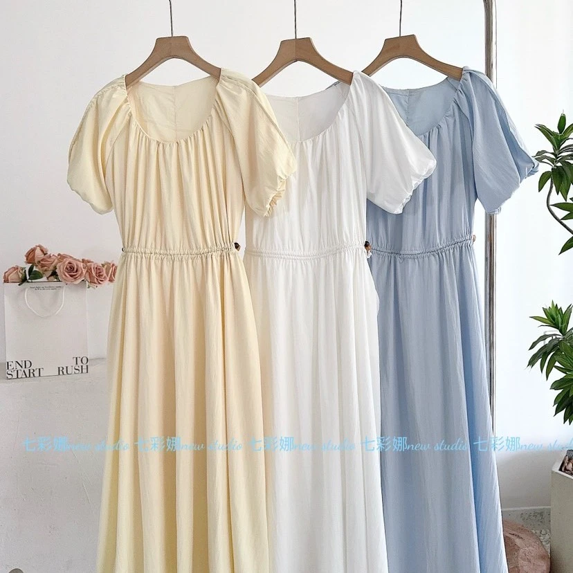 微胖大码气质款连衣裙裙子（七彩娜）长裙