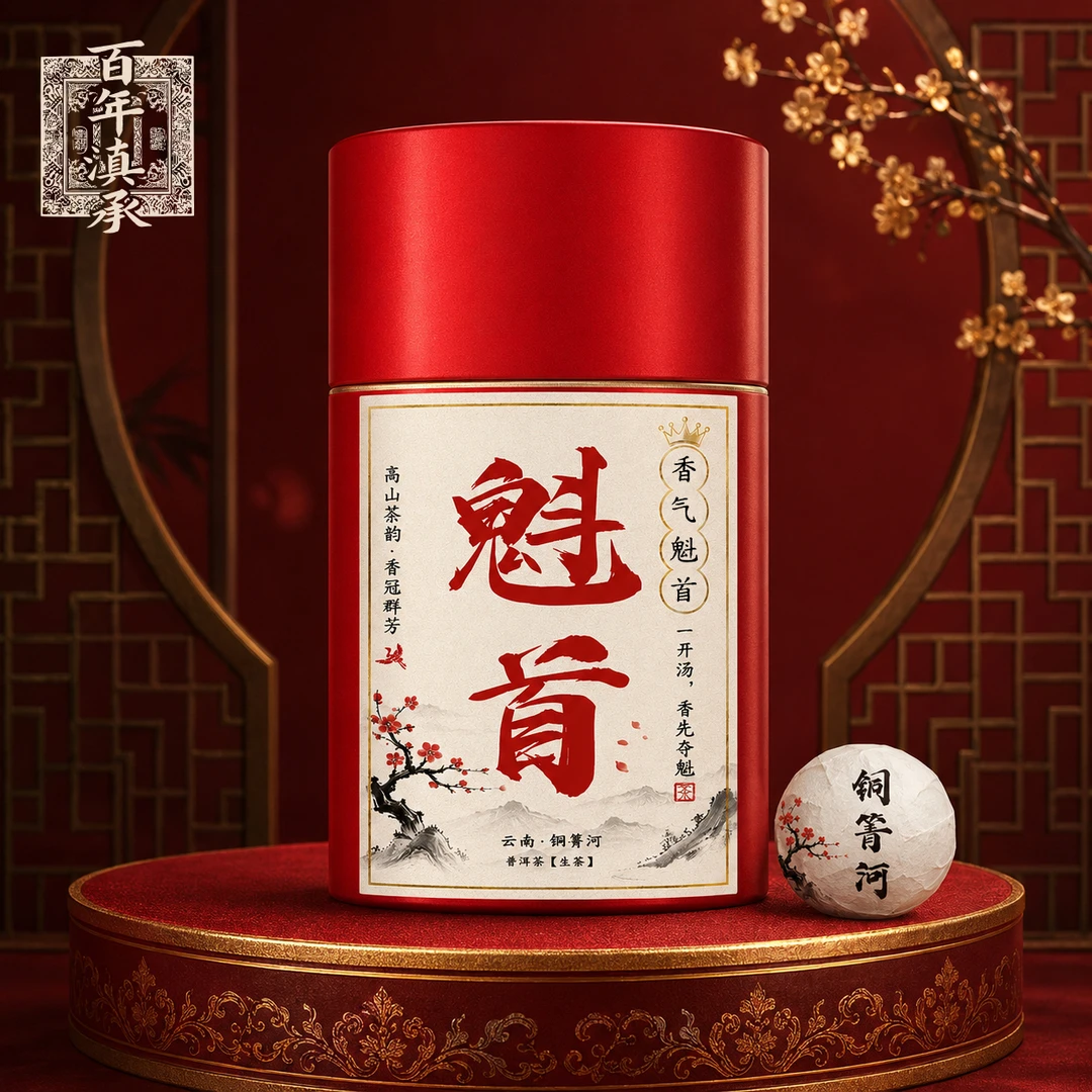 【魁首】2024年易武铜箐河普洱古树生龙珠13颗(拆封试饮一泡)