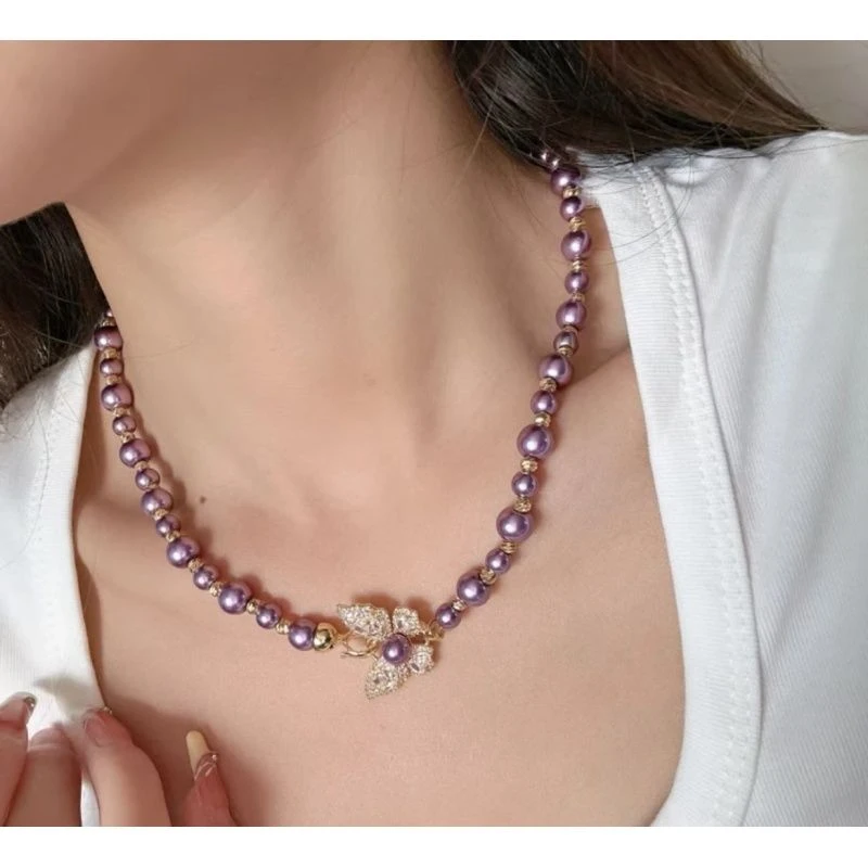 合金仿珍珠项链 时尚饰品百搭项链x1119