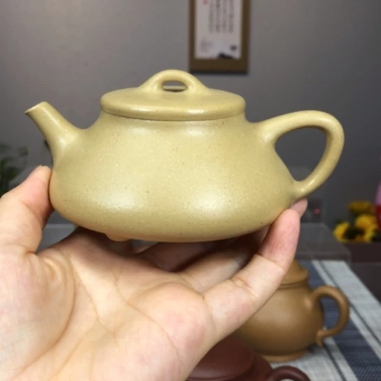 茶壶紫砂梨皮绿韵瓢精工半180cc