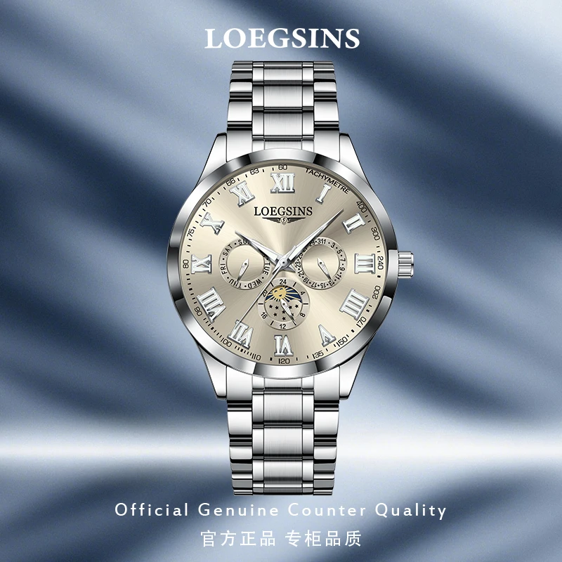 瑞士正品浪  琴手表男士机械表超薄防水时尚气质名牌男表LOEGSINS