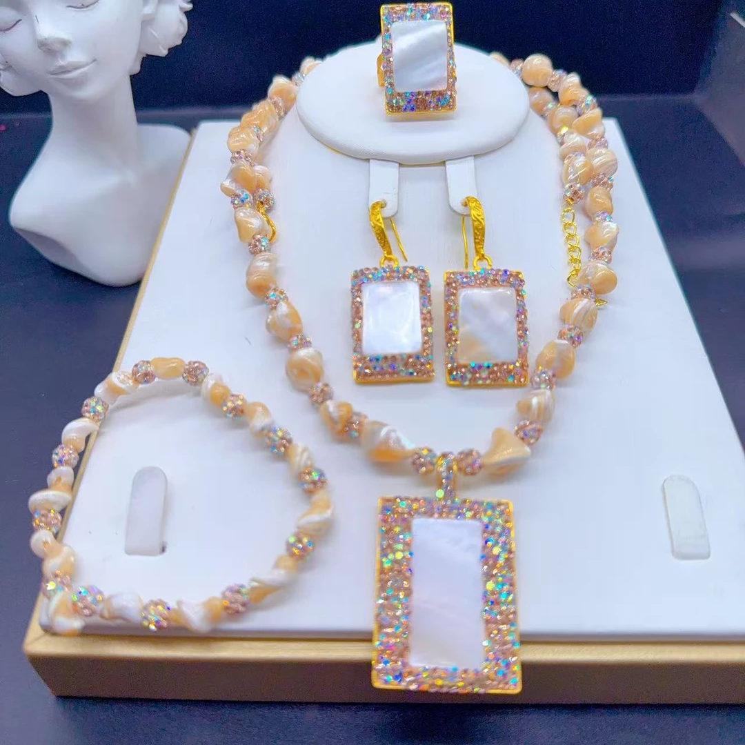 铜合金项链 精美四件套项链气质手工时尚复古轻奢百搭 33323