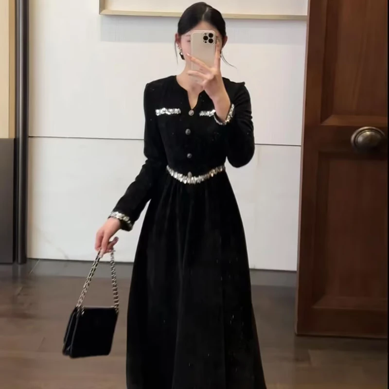 【长/短款】【有里布】小香风显瘦设计感气质法式名媛连衣裙女D0260