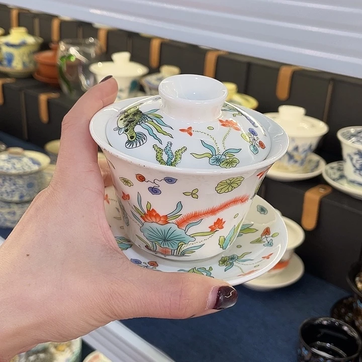 陶景德陶瓷盖碗茶具