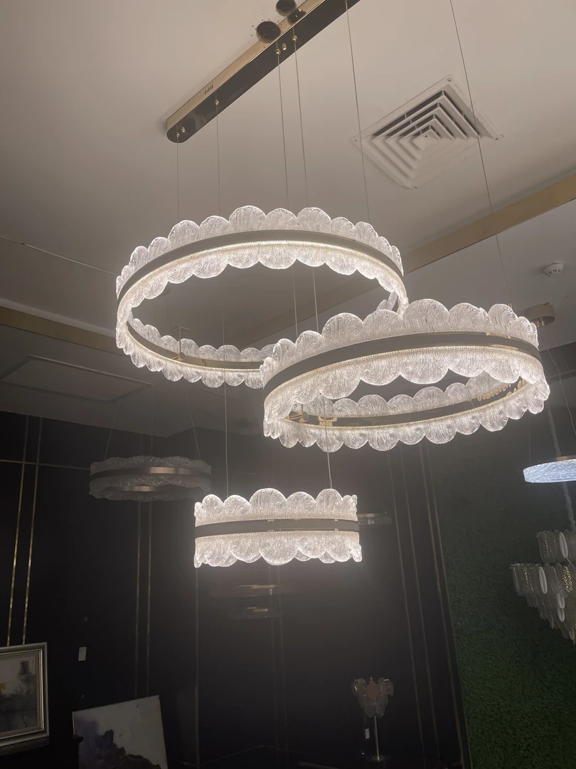 (金丽阳光）水晶吊灯 环形水晶led三色光卧室房间餐厅饭厅客厅吊灯