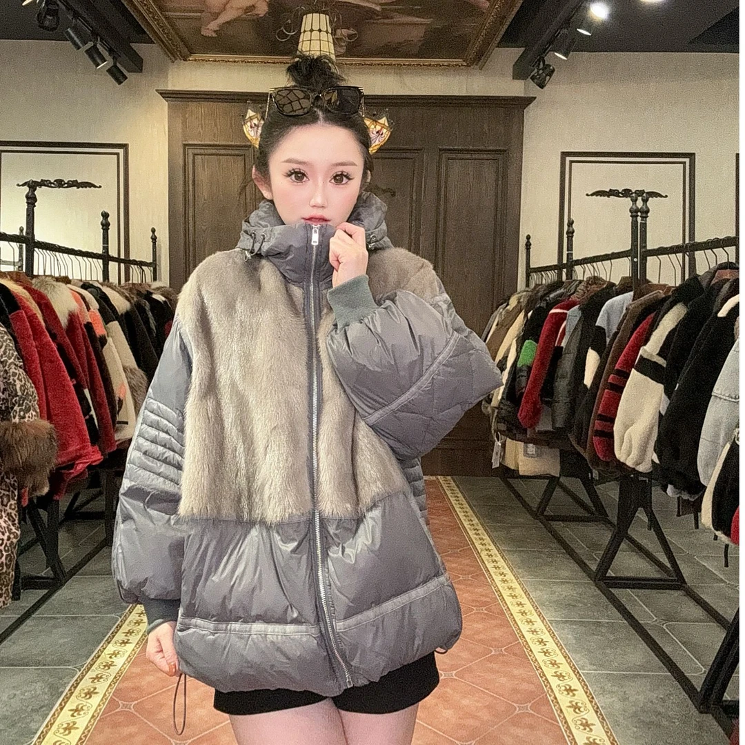 【DCP•Flagship store】85036-E 2025新款时尚轻奢水貂鹅绒皮草外套