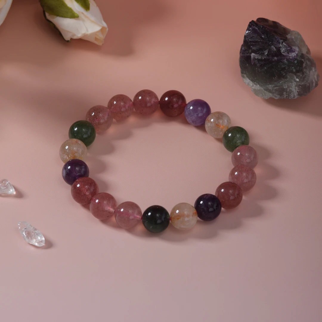浮笙梦多宝水晶手串春日梦幻彩色水晶百搭手串【多样性发货发其一】