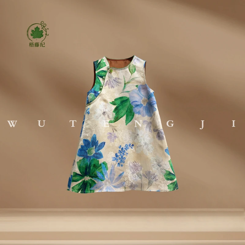 现货【木薯丝】【裕萱】2025夏季新款国风女童复古连衣裙25XT715QZ