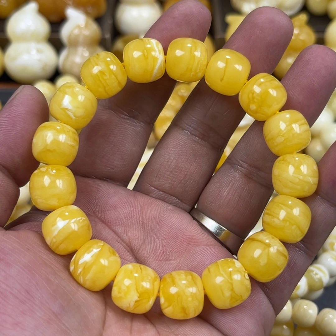手串琥珀未镶嵌同料虎皮纹老邢手串13mm
