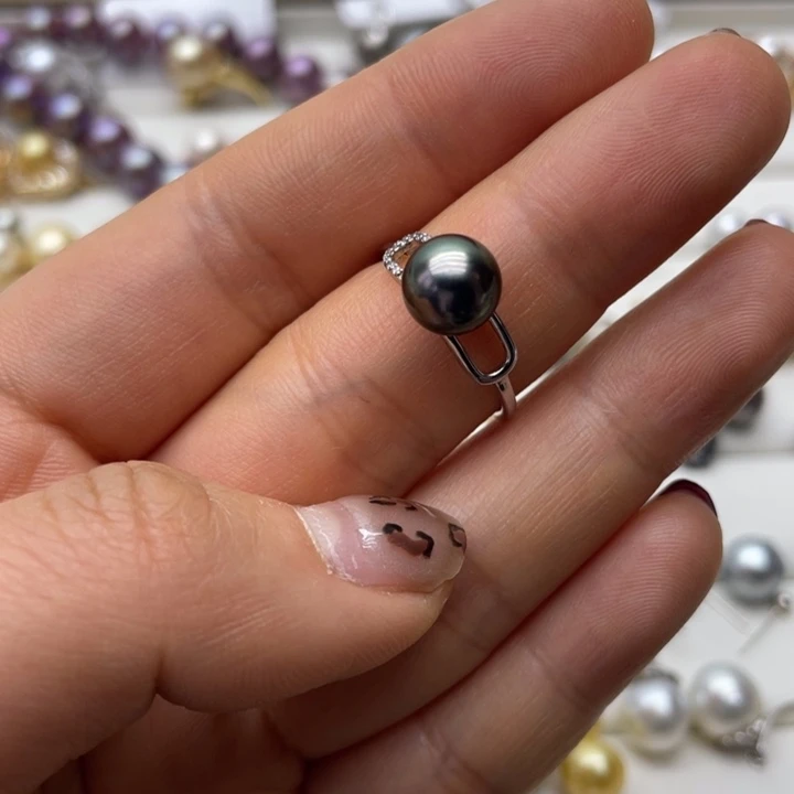 海水珍珠戒指银S925镶嵌