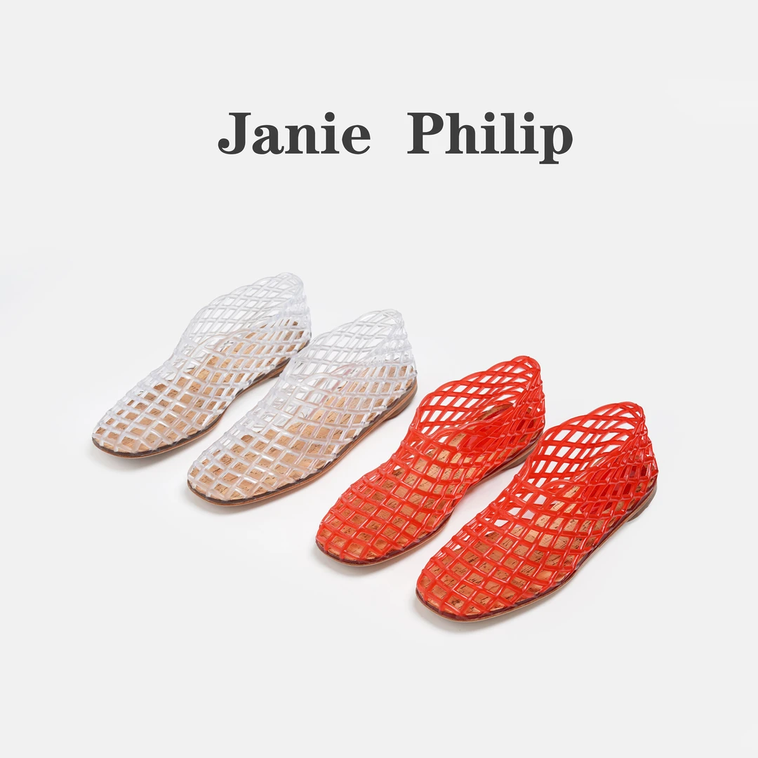janie Philip 夏季果冻鞋凉鞋沙香香鞋镂空洞洞鞋