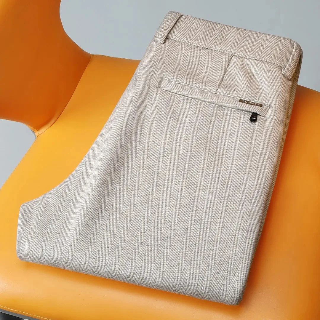 【绵羊毛 桑蚕丝】宽松直筒秋冬款男士羊毛裤加厚保暖轻奢质感长裤