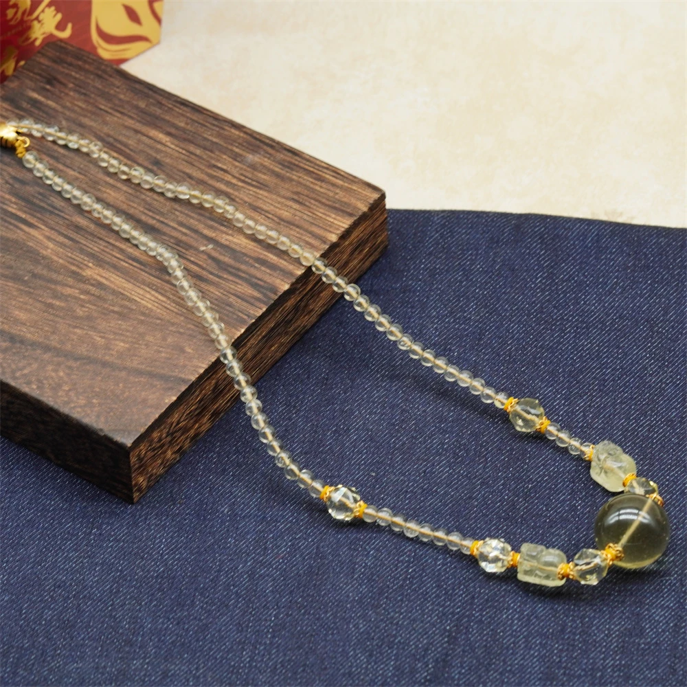 利比亚黄玻璃大珠项链(多样性发一）
