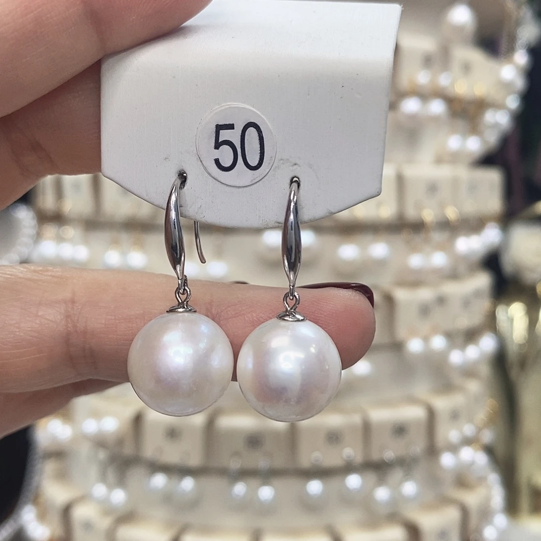淡水珍珠耳饰银S925镶嵌
