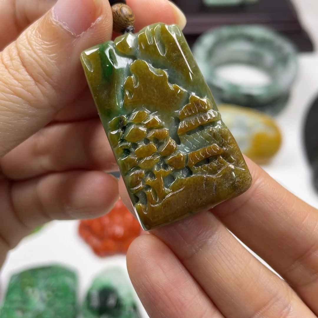 翡翠未镶嵌挂件牌子