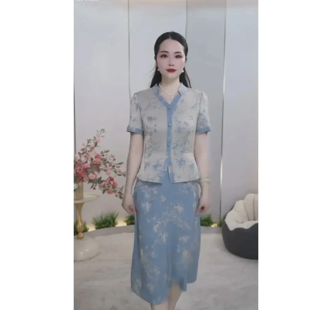 2025夏季新品改良端庄高级经典新中式漂亮裙子优雅大气女装连衣裙