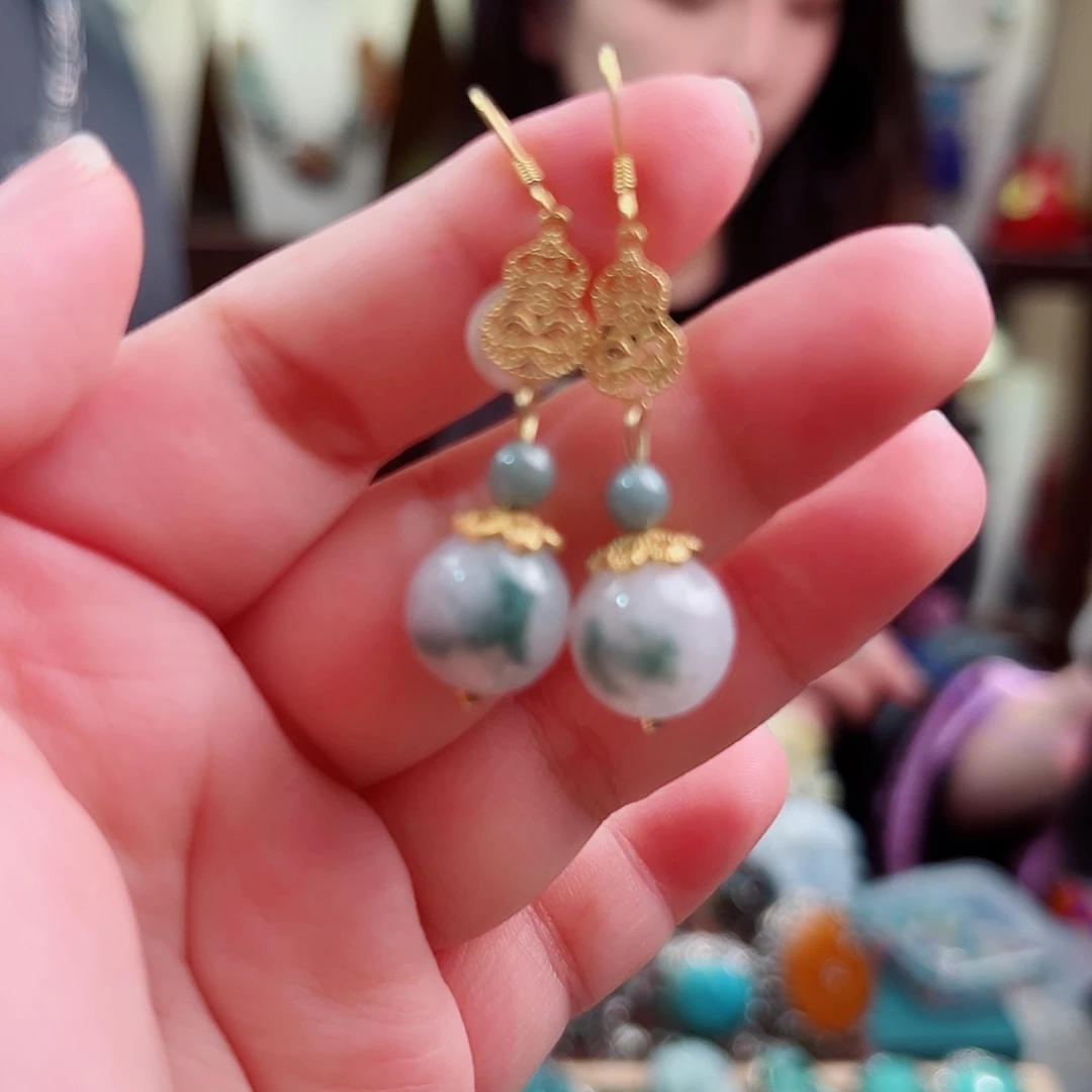 翡翠未镶嵌耳饰锦象原创设计款式耳环