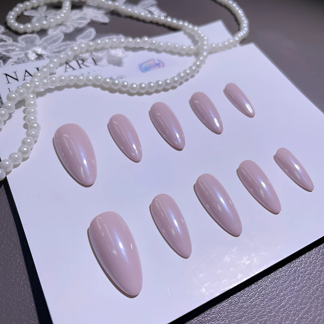 A1705『馥芮海丽』百搭质感高饱和度皮粉色海丽月光粉纯手工穿戴甲