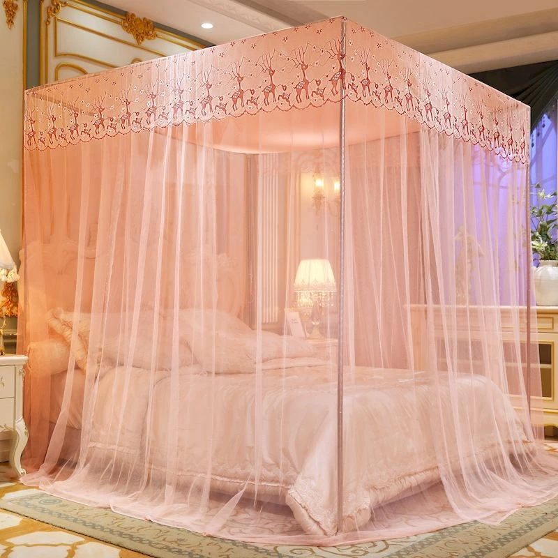 防尘顶蚊帐三门加粗加厚加厚加密蚊帐卧室宿舍家用大气梦幻无支架