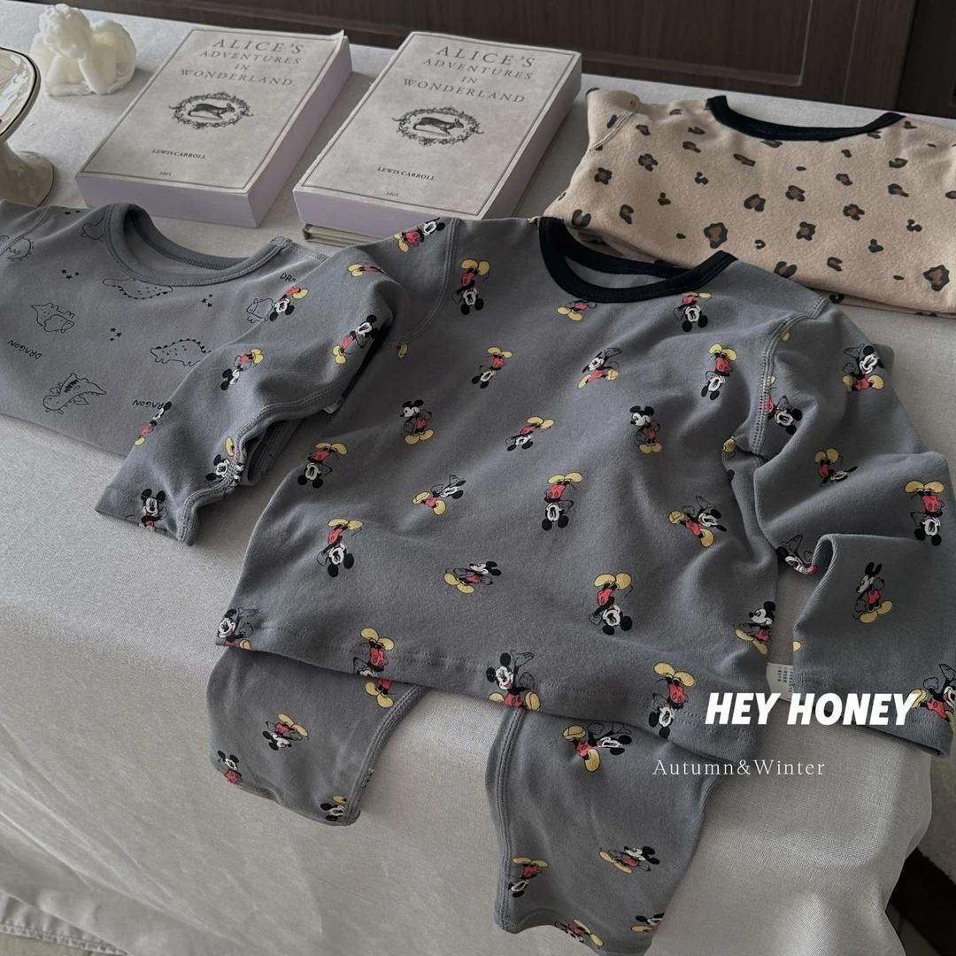 MUMUWU儿童保暖内衣套装冬季加厚德绒秋衣秋裤男童打底睡衣发热