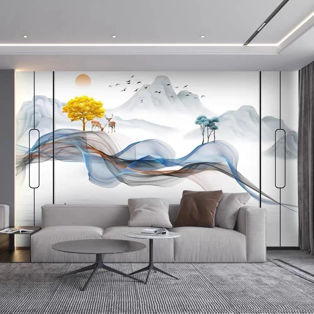 炎夏3D碳晶板亮光牡丹花装饰画墙定制尺寸