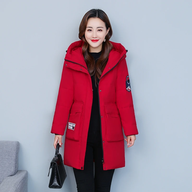 正品哥弟新款修身保暖棉服女中长款冬季新款软糯休闲百搭外套女装