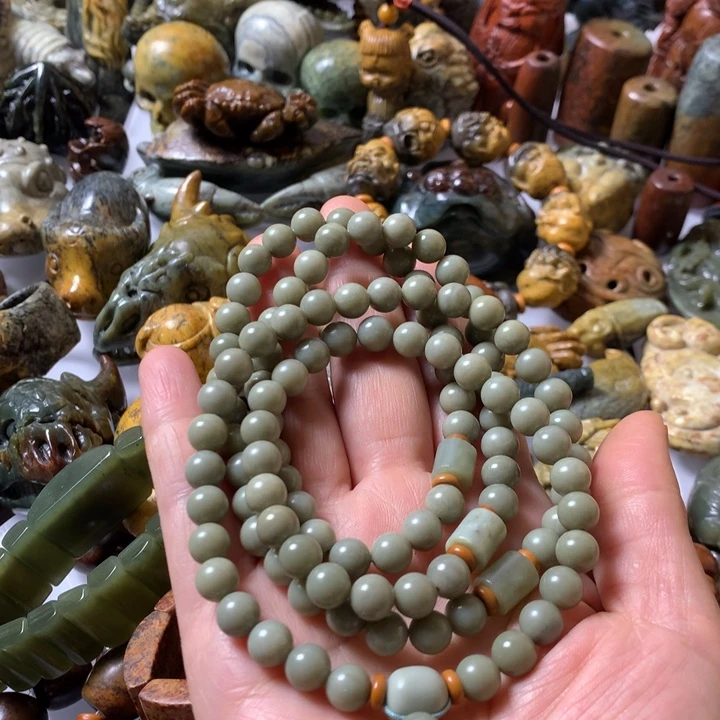 手链未镶嵌岫岩河磨玉（透闪石质玉）