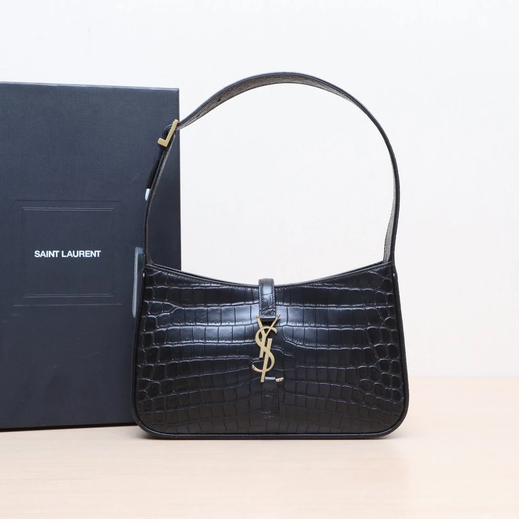 99新 YSL/圣罗兰 【娇】腋下单肩包鳄鱼压纹P244795660
