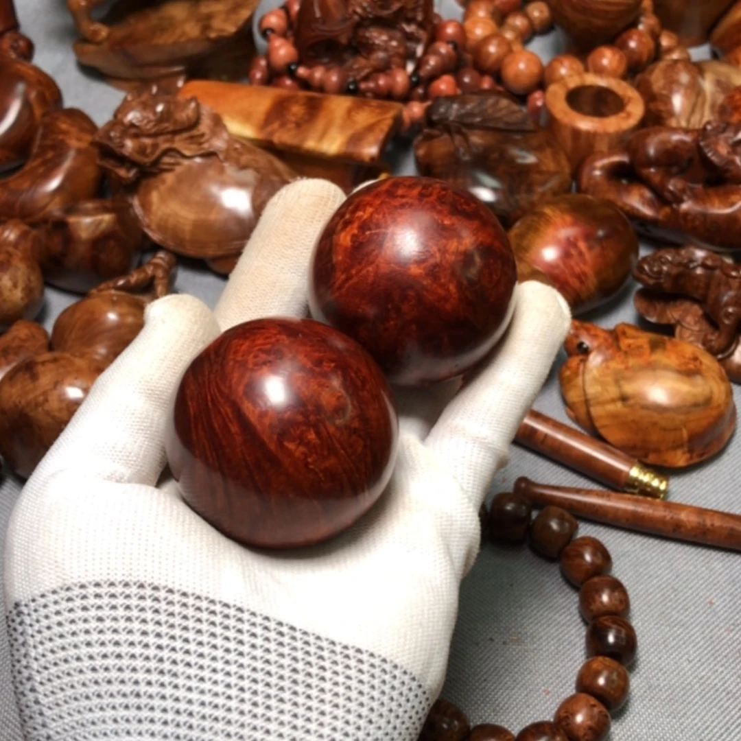 【闪购商品】木9**4麻梨疙瘩火琉璃手把件