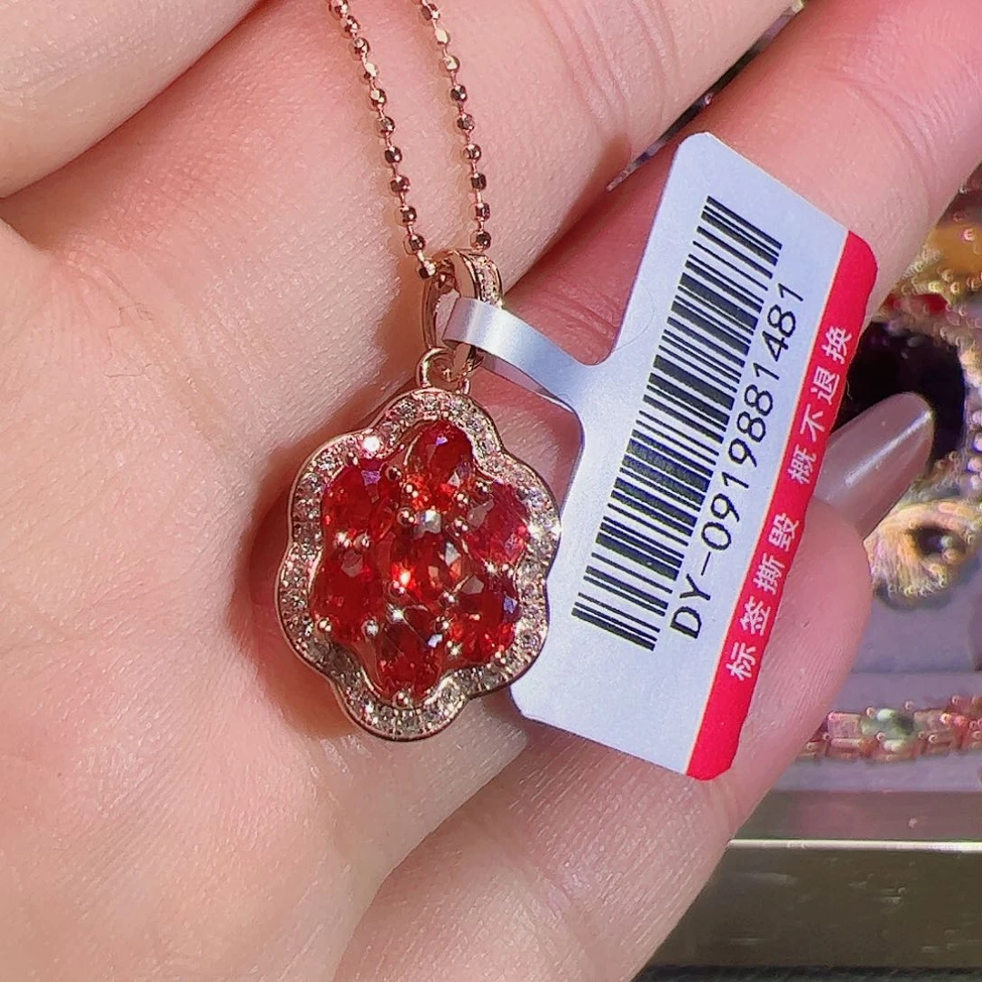 彩色蓝宝石吊坠银S925镶嵌