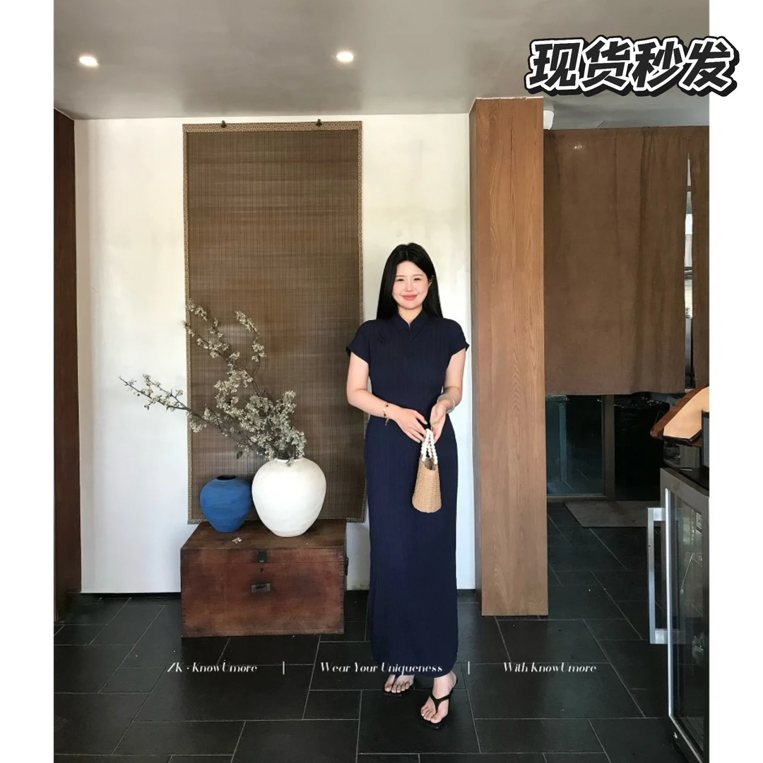 知葵微胖定制【兰亭入梦】新中式连衣裙禅意气质款女装12251L7984