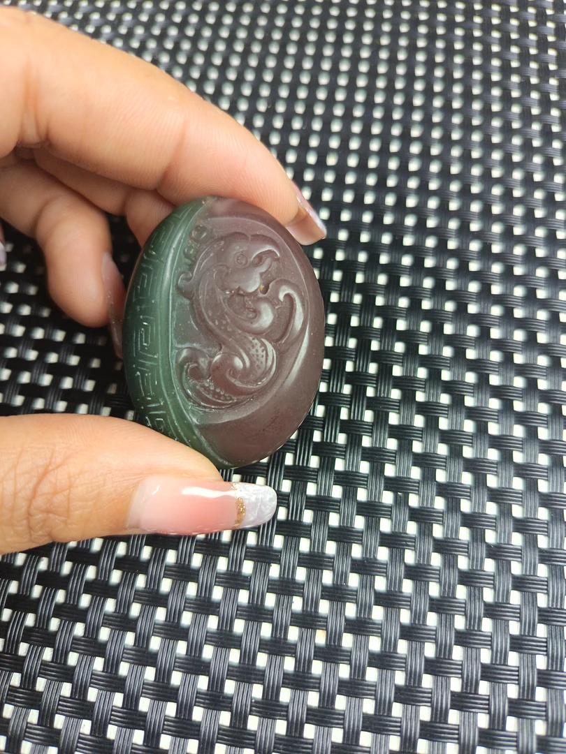 天然紫绿玛瑙挂件