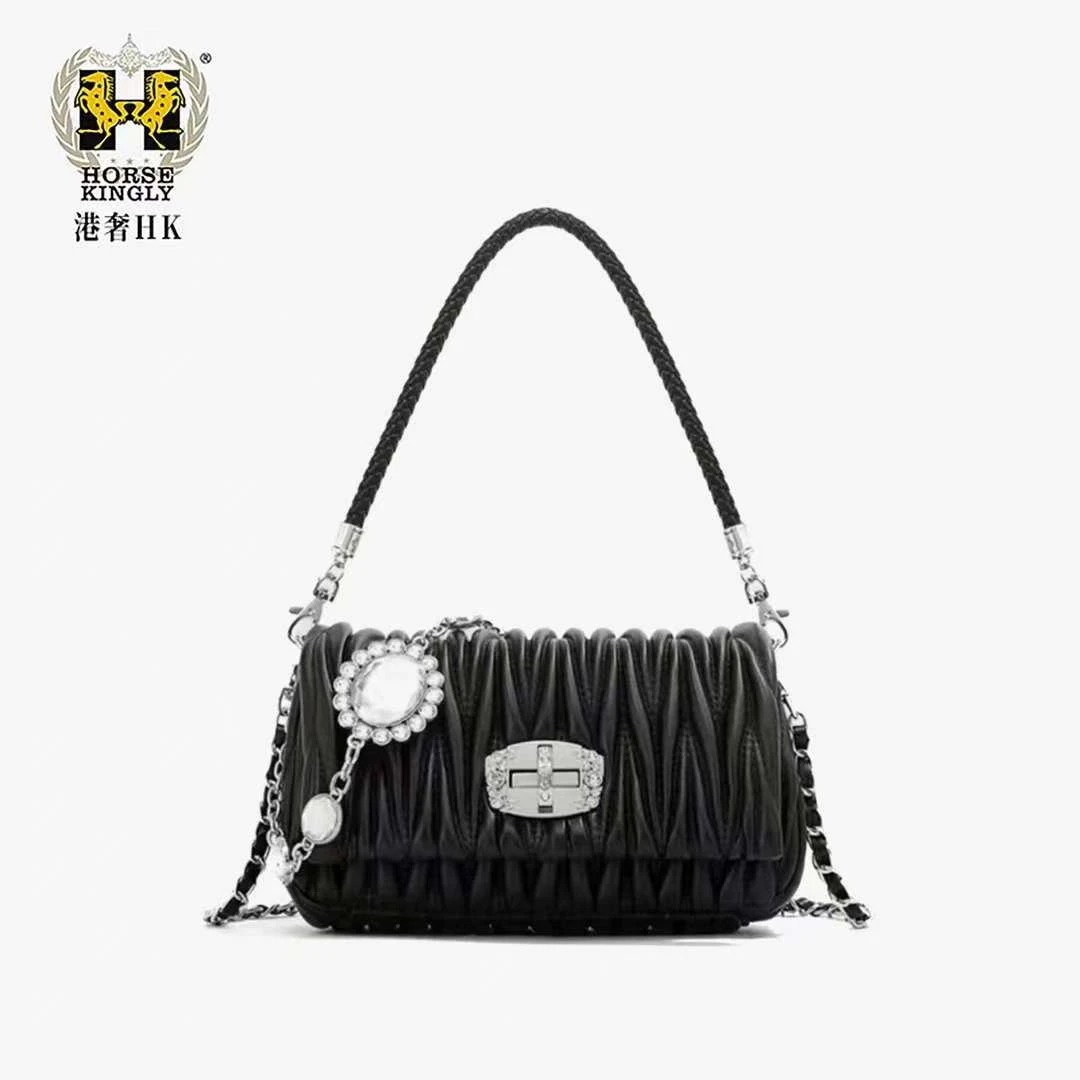 HorseKingly女士腋下斜挎包时尚通勤链条女包1121赠礼盒