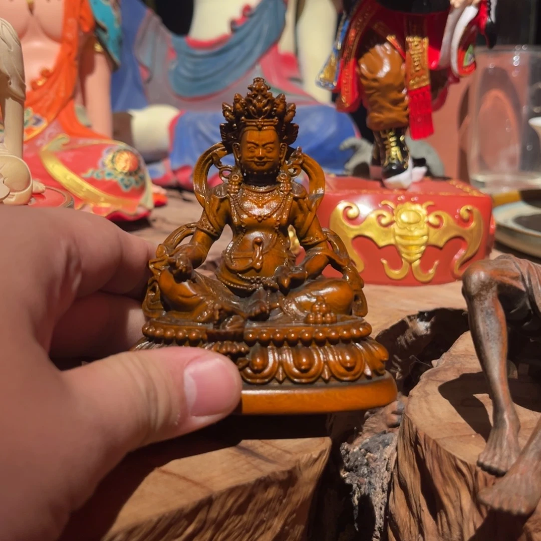 木黄财神黄杨木仿古摆件