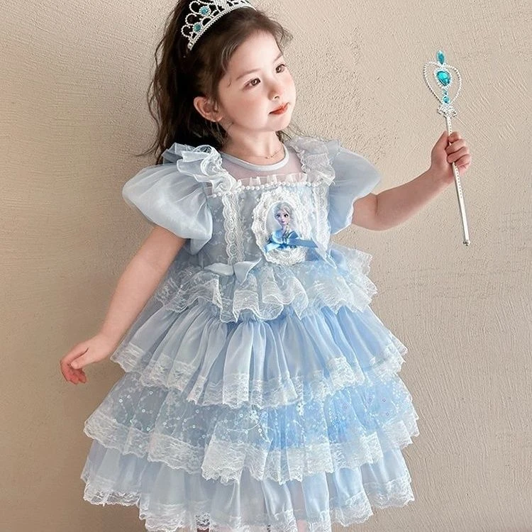 六一女童洛丽塔2025爱莎新款公主裙夏季儿童生日冰雪奇缘礼服演出