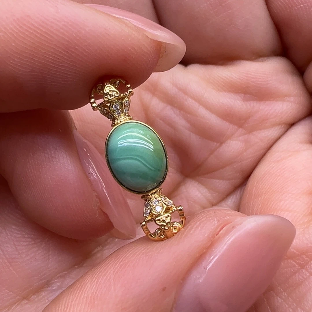 绿松石18K金镶嵌配件配件