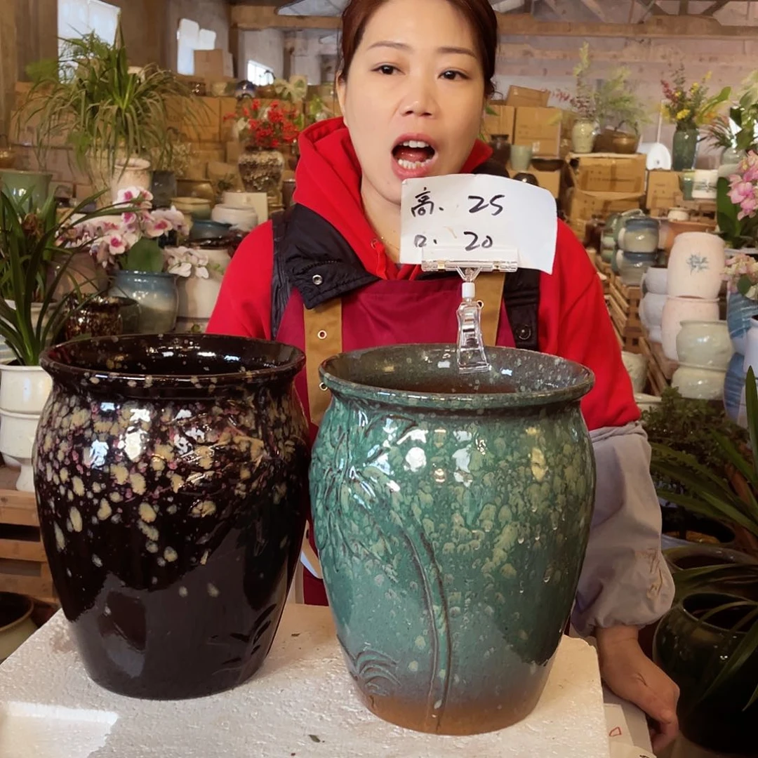 紫砂花盆高度25口径20