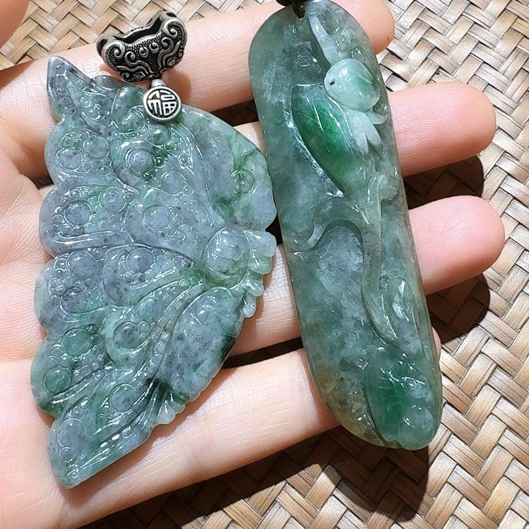 翡翠未镶嵌颈饰个性十足