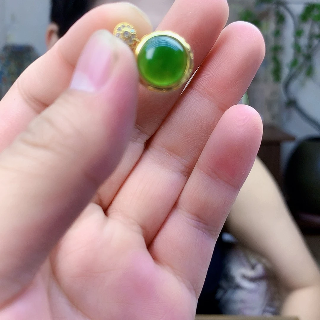 和田玉（碧玉）银S925镶嵌吊坠(不含链)吊坠