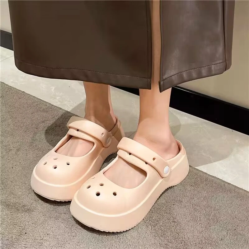 厚底拖鞋网红时尚休闲百搭夏季软底洞洞