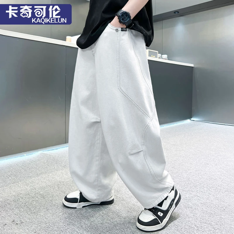 儿童裤子夏季2025新款男童薄款牛仔裤大童防蚊裤夏装男孩长裤宽松