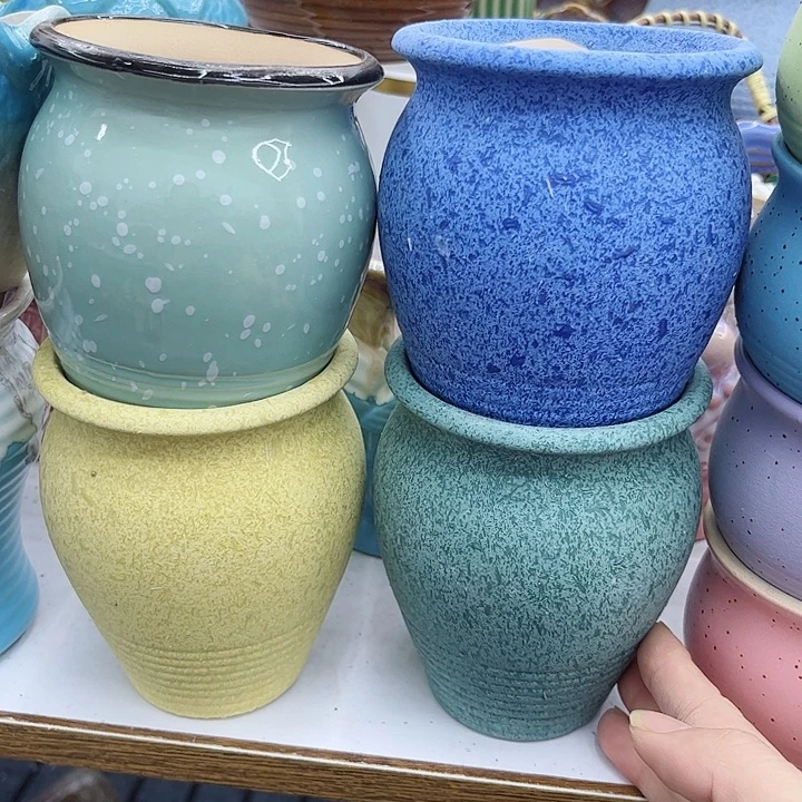 多肉绿植陶瓷花盆9.9包邮，有孔